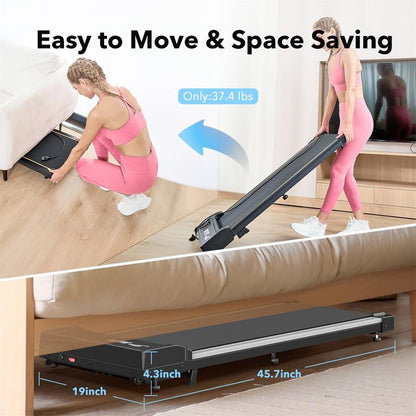 Incline Walking Pad Treadmill with Remote Control