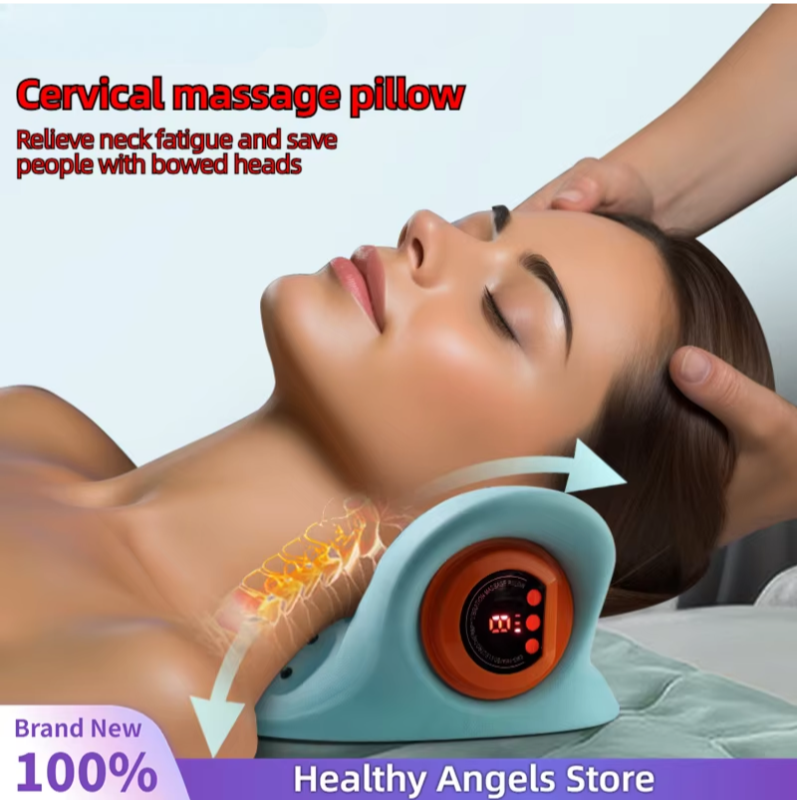 NeckEase Pro™ – Intelligent Cervical Traction & EMS Massage Pillow for Instant Neck Relief